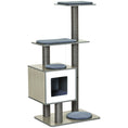 Load image into Gallery viewer, 47" Wood Cat Tree, Cat Condo Tower with Scratching Post, Toy Ball, Grey