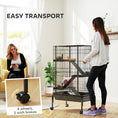 Load image into Gallery viewer, 47"H Ferret Cage, Large 4-Tier Guinea Pig Cage with Wheels, Ramps, Bowl, Water Bottle & Removable Tray, Metal Small Animal Habitat for Rabbits, Chinchillas, Black