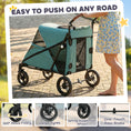 Load image into Gallery viewer, Dog Stroller for Large Dogs, One-Click Folding 4 Wheel Large Pet Stroller Wagon for Multiple Pets, All Terrain Spring Suspension w/ 8-Position Adjustable Handle, Mesh Window, Up to 88 LBS, Blue