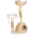Load image into Gallery viewer, PawHut Cat Tree for Indoor Cats, 41" Wooden Cat Tower with 2 Real Branch Cat Scratching Posts, Luxury Cat Condo, Cat Beds & Toy Balls, Kitten Activity Center & Cat Furniture, Cream White