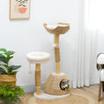 Load image into Gallery viewer, PawHut Cat Tree for Indoor Cats, 41" Wooden Cat Tower with 2 Real Branch Cat Scratching Posts, Luxury Cat Condo, Cat Beds & Toy Balls, Kitten Activity Center & Cat Furniture, Cream White