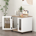 Load image into Gallery viewer, PawHut Dog Crate Furniture, Side Table Indoor Dog Kennel, End Table with Lockable Door for Small and Medium Dogs, Walnut Brown