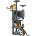 Load image into Gallery viewer, 63" Cat Tree, Cat Tower for Indoor Cats with Scratching Posts, Cat Condos, Bed, Platforms, Ramp, Toy Ball, Cat Activity Center, Dark Grey