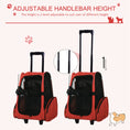 Load image into Gallery viewer, Pet Travel Backpack Bag Cat Puppy Dog Carrier w/ Trolley and Telescopic Handle Portable Stroller Wheel Luggage Bag (Red)