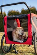 Load image into Gallery viewer, 2 in 1 Dog Bike Trailer with Hitch & Quick-release Wheels Red