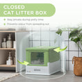 Load image into Gallery viewer, Cat Litter Tray with Hood Enclosed Cat Litter Box Pet Toilet w/ Lid, Scoop, Front Entry, 47.5 x 35.5 x 36.7cm - Light Green