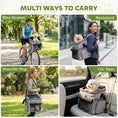 Load image into Gallery viewer, Dog Bike Basket, Soft-Sided Pet Carrier with Security Leash, Mesh Door & Window, Plush Cushion, Bowl for Small Dogs Cats, Up to 5 kg, Portable Breathable, Light Grey