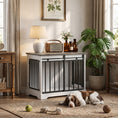 Load image into Gallery viewer, Dog Crate Furniture, 80 cm Double Door Wooden Dog Crate with Sliding Barn Door, Indoor Kennel End Table for Medium Breeds, Anti-Chew Steel Puppy Cage, White