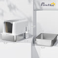 Load image into Gallery viewer, PawHut Stainless Steel Cat Litter Box, Extra Large 2 in 1 Kitty Litter Box with Removable Lid & Scoop, Filter Bags, High Enclosure, Metal Litter Box Pan for Small to Large Cats, Easy to Clean, White