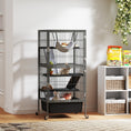 Load image into Gallery viewer, 45 Inch Small Animal Cage, 4-Tier Rolling Ferret Chinchilla Rabbit Cage with 6 Inch Deep Slide-Out Tray, Platforms, Hammock, for Bunnies, Ferrets, Chinchillas, Squirrels, Gray