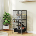 Load image into Gallery viewer, 45 Inch Small Animal Cage, 4-Tier Rolling Ferret Chinchilla Rabbit Cage with 6 Inch Deep Slide-Out Tray, Platforms, Hammock, for Bunnies, Ferrets, Chinchillas, Squirrels, Gray