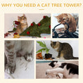 Load image into Gallery viewer, 60 Inch Cat Tree for Large Cats Adult, Tall Cat Tower with Scratching Posts and 2 Hammocks, Multi-Level Plush Kitten Condo for Indoor Cats with Dangling Balls, Dark Grey