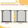 Load image into Gallery viewer, Pressure Fit Dog Stair Gate No Drilling Safety Gate Auto Close for Doorways, Hallways, 74-94cm Adjustable, 78cm Tall, Black