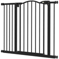 Load image into Gallery viewer, Pressure Fit Dog Stair Gate No Drilling Safety Gate Auto Close for Doorways, Hallways, 74-94cm Adjustable, 78cm Tall, Black
