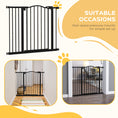 Load image into Gallery viewer, Pressure Fit Dog Stair Gate No Drilling Safety Gate Auto Close for Doorways, Hallways, 74-94cm Adjustable, 78cm Tall, Black