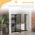 Load image into Gallery viewer, Pressure Fit Dog Stair Gate No Drilling Safety Gate Auto Close for Doorways, Hallways, 74-94cm Adjustable, 78cm Tall, Black