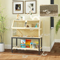 Load image into Gallery viewer, PawHut Hamster Cage with Storage Shelf, Wooden Rat Cage on Wheel, Small Aniaml Cage with Seesaws, Water Bottle, Hut & Ramps, for Dwarf, Gerbil, Syrian Hamster, Mouse, 34"L x 17"W x 40"H