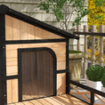 Load image into Gallery viewer, PawHut Dog House Outdoor, Wooden Dog Kennel Weatherproof with Porch, Double Room, Openable Roof, Removable Bottom, Elevated Floor, for Small to Medium Dogs, Natural