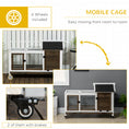 Charger l'image dans la visionneuse de la galerie, Indoor Rabbit Hutch with Wheels, Bunny Cage with Ramp, Run, Pull Out Tray, Suitable for Rabbit, Guinea Pig, Coffee