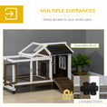 Load image into Gallery viewer, Wooden Rabbit Hutch with Wheels, Guinea Pig Cage, Small Animal House for Outdoor & Indoor with Slide-out Tray, 108 x 58 x 73.5cm, Brown