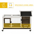 Load image into Gallery viewer, Wooden Rabbit Hutch with Wheels, Guinea Pig Cage, Small Animal House for Outdoor & Indoor with Slide-out Tray, 108 x 58 x 73.5cm, Brown