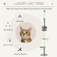 Load image into Gallery viewer, 4-Tier Floor to Ceiling Cat Tree, Tall Cat Tower with Scratching Post, Plush Padding, Toy Ball, Cat Condo for Indoor Cats, Light Grey