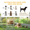 Load image into Gallery viewer, Outdoor Dog Kennel with Roof, Heavy Duty Dog Run Outdoor Fence Cage with Adjustable & Rotating Bowls, Waterproof UV-Resistant Cover, Secure Lock, 13.1' x 7.5' x 5.2'
