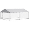 Load image into Gallery viewer, Outdoor Dog Kennel with Roof, Heavy Duty Dog Run Outdoor Fence Cage with Adjustable & Rotating Bowls, Waterproof UV-Resistant Cover, Secure Lock, 13.1' x 7.5' x 5.2'