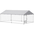 Load image into Gallery viewer, Outdoor Dog Kennel with Roof, Heavy Duty Dog Run Outdoor Fence Cage with Adjustable & Rotating Bowls, Waterproof UV-Resistant Cover, Secure Lock, 13.1' x 7.5' x 5.2'