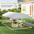 Load image into Gallery viewer, Outdoor Dog Kennel with Roof, Heavy Duty Dog Run Outdoor Fence Cage with Adjustable & Rotating Bowls, Waterproof UV-Resistant Cover, Secure Lock, 13.1' x 7.5' x 5.2'
