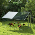 Charger l'image dans la visionneuse de la galerie, Metal Chicken Coop, 9.8 x 11.2 FT Walk-in Chicken Run with Weatherproof UV Cover, Lockable Door, Large Outdoor Poultry Cage for 10-15 Chickens, for Farm Yard Garden, Silver