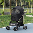 Load image into Gallery viewer, Dog Pram Dog Stroller 3 in 1 Pet Pushchair Detachable Design with Universal Wheels, Brake for Small Miniature Dogs - Black