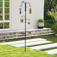 Load image into Gallery viewer, Bird Feeding Station Kit, Wild Bird Feeder Pole with 6 Hooks, 4 Hanging Feeders for Peanuts, Seed, Fat Balls, for Garden, Outdoor, Black