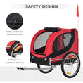 Load image into Gallery viewer, Steel Dog Bike Trailer Pet Cart Carrier for Bicycle Kit Water Resistant with Hitch Coupler Travel Black and Red