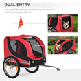 Load image into Gallery viewer, Steel Dog Bike Trailer Pet Cart Carrier for Bicycle Kit Water Resistant with Hitch Coupler Travel Black and Red