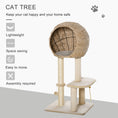 Load image into Gallery viewer, Cat Tree with Sisal Scratching Post Condo and Hanging Rope 39" H, Beige