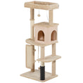 Load image into Gallery viewer, Cat Tree for Indoor Kittens, 132cm Cat Tower with Scratching Posts and Pad, Bed, House, Jumping Platform, Grooming Brush, Toy Balls, Anti-Tip Kit, Cat Climbing Frame, Beige