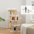 Load image into Gallery viewer, Cat Tree for Indoor Kittens, 132cm Cat Tower with Scratching Posts and Pad, Bed, House, Jumping Platform, Grooming Brush, Toy Balls, Anti-Tip Kit, Cat Climbing Frame, Beige