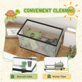 Load image into Gallery viewer, Turtle Tank, 28L Glass Turtle Aquarium with Basking Platform, Ramp, Easy Drainage, Strip Patch Thermometer, for Small Turtles, 45 x 25 x 29cm