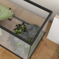 Load image into Gallery viewer, Turtle Tank, 28L Glass Turtle Aquarium with Basking Platform, Ramp, Easy Drainage, Strip Patch Thermometer, for Small Turtles, 45 x 25 x 29cm