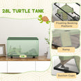 Load image into Gallery viewer, Turtle Tank, 28L Glass Turtle Aquarium with Basking Platform, Ramp, Easy Drainage, Strip Patch Thermometer, for Small Turtles, 45 x 25 x 29cm