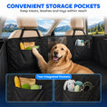 Load image into Gallery viewer, Dog Car Seat Cover for Back Seat, Hard Bottom Back Seat Extender, Waterproof Dog Hammock for Car & SUV with Non-Slip & Scratch-Resistant Surface, Mesh Window and Pockets, 58"L, Black