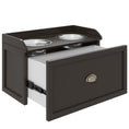 Load image into Gallery viewer, PawHut Dog Feeding Station with Storage Drawer, Dog Food Storage Cabinet with 2 Removable Elevated Dog Bowls for Large Sized Dogs, Coffee