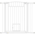 Load image into Gallery viewer, PawHut Pet Gate Indoor with Cat Door, 30"-41" Dog Gate, Extra Wide Walk Through Puppy Gate, 3-Inch and 5.5-Inch Extension Kits, Pressure or Hardware Mounted for Stairway, Doorway, Hallway, 37" High