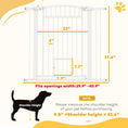 Load image into Gallery viewer, PawHut Pet Gate Indoor with Cat Door, 30"-41" Dog Gate, Extra Wide Walk Through Puppy Gate, 3-Inch and 5.5-Inch Extension Kits, Pressure or Hardware Mounted for Stairway, Doorway, Hallway, 37" High