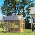 Load image into Gallery viewer, Large Wooden Chicken Coop for 6-8 Hens, Walk-in Chicken Run with Waterproof Cover, Nesting Boxes and Perches, Outdoor Poultry Cage Rabbit Hutch for Backyard, 66" x 72" x 72", Yellow