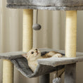 Load image into Gallery viewer, Cat Tree, 90cm Cat Tower with Sisal Scratching Posts, Cat Condo, Hammock, Top Perch and 2 Hanging Toys for Indoor Cats, Grey