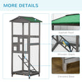 Load image into Gallery viewer, 65" Wooden Bird Cage Outdoor Aviary House for Parrot, Parakeet, with Pull Out Tray and 2 Doors, Grey