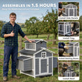 Load image into Gallery viewer, Chicken Coop for 2 Chickens, Wooden Hen House with Nesting Box, Pull-Out Tray, Ventilation Windows, Poultry Hutch Rabbit Cage with Waterproof Roof, Roosting Bars and Ramp