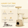 Load image into Gallery viewer, Cat Tree Tower for Indoor Cats, Climbing Activity Centre, Kitten Furniture with Cattail Fluff Bed House, Sisal Scratching Post, Hanging Ball, 50 x 50 x 119cm, Natural Tone